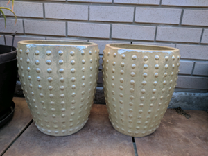 Two LARGE glazed terracotta pots (RRP $180/EACH) | Pots & Garden Beds