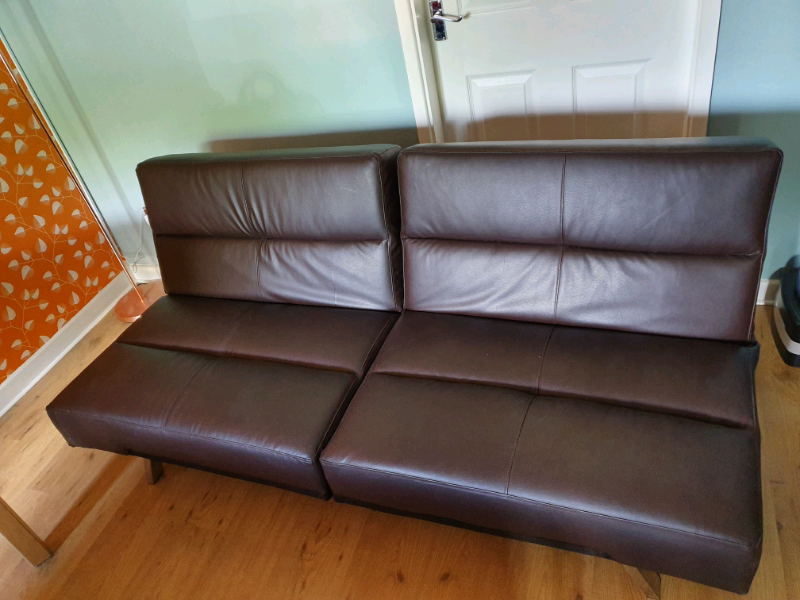 Brown Leather Sofa Bed in Worcester, Worcestershire Gumtree