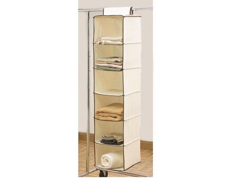 Shoe Rack WARDROBE TIDY 6 Shelf White W// Red Trim Hanging Clothes Organiser