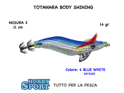 TOTANARA SQUID LL SIZE 3 MODELLO 102   COLORE BLUE + WHITE PESCA MARE