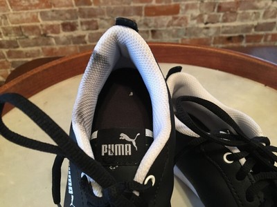 Puma Smash V2 L Women's Black Leather Classic Court Sneakers 9.5 40.5 Sale
