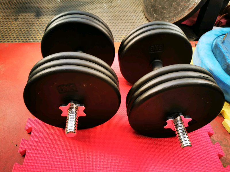 Adjustable pro plate 30kg each dumbell gym weights in Woodford