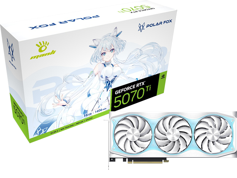 【希少新品】POLAR FOX GeForce RTX 5070 Ti Manli Polar Fox GeForce RTX 5070 Ti OC 16GB GDDR7 High
