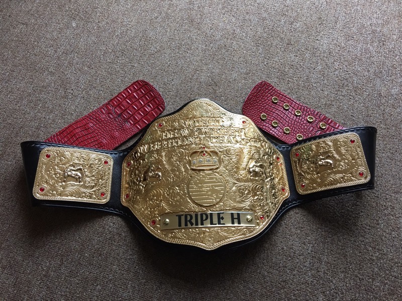 Wwe big gold wrestling belt, world heavyweight championship belt in