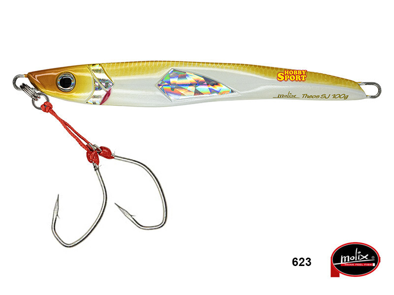 MOLIX THEOS SHORE JIGGING 100 GR COL 623 CAPPUCCINI  2 ASSIST HOOK PESCA MARE