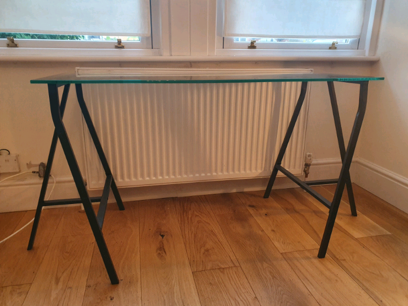 Glass Desk Top From Habitat And Trestle Legs Ikea In Richmond