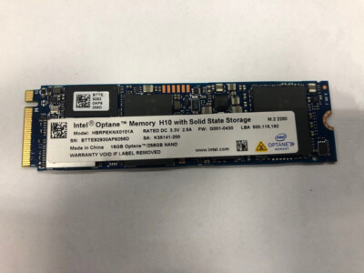 Intel Optane1024GB SSD M.2 2280 NVMe Memory H10 with 1TB 32GB AND 512G+16G SSD