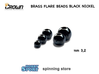 BRASS  BEADS PERLINE FORATE PER PESCA 3,2 mm   BLACK NICKEL 20 PZ