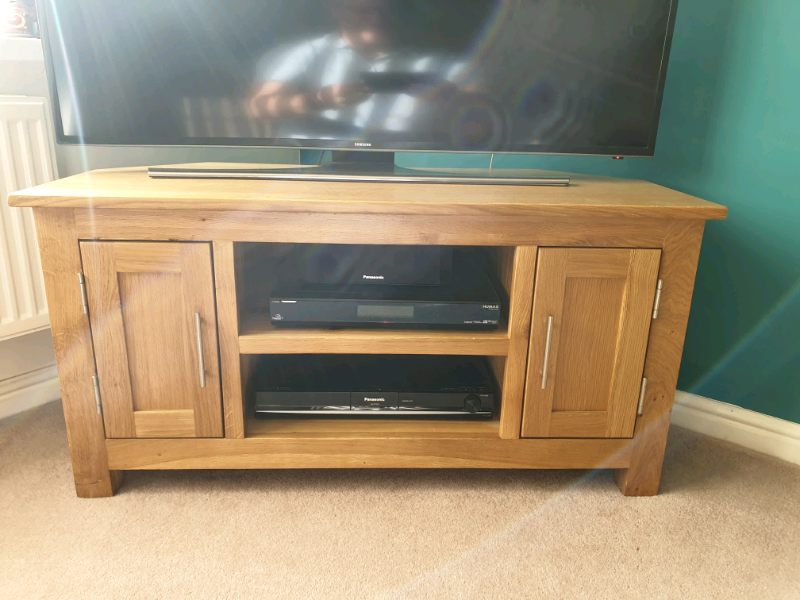 Solid light oak corner tv unit in Swansea Gumtree