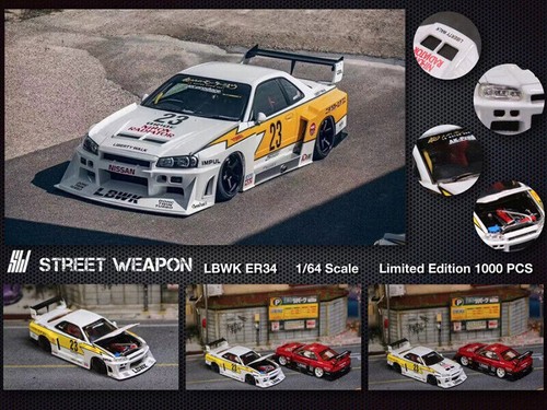1/64 Street Weapon LBWK 日産 ER34 #23 Preorder] Street Weapon 1:64 NISSAN LBWK ER34 - Black Carbon