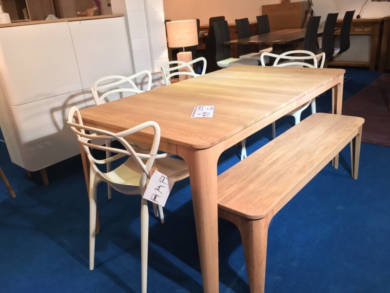 Ebbe Gehl Mira 68 Extending Dining Table and Bench with 4 Kartell