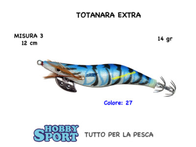 TOTANARA SQUID LL SIZE 3 MODELLO EXTRA COLORE 27 BLUE STRIATO PESCA MARE