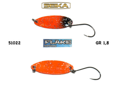 FLAKE SPOON SEIKA 1,8 GR  COL 51022 ORANGE BLACK TUBERTINI TROUT AREA SPINNING