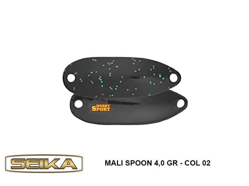 MALI SPOON SEIKA  4,0  GR COL 02 BLACK GREEN FLK TROUT AREA SPINNING TROTA LAGO