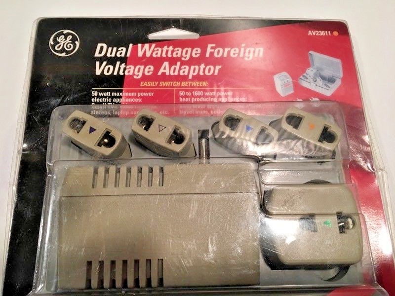 GE Foreign Voltage Adapter - Dual Wattage With Carrying Storage Case - FREE SHIP