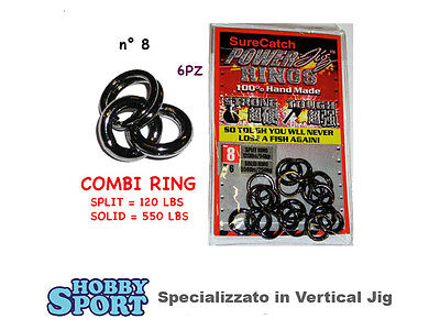 ANELLINI COMBI RING SIZE 8 SURE CATCH  VERTICAL JIG