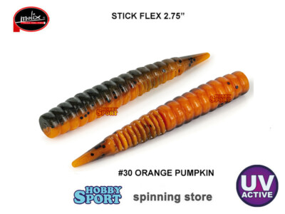 MOLIX STICK FLEX 2.75" COL 30 ORANGE PUMPKIN UV ACTIVE  LIGHT SPINNING 6 PZ