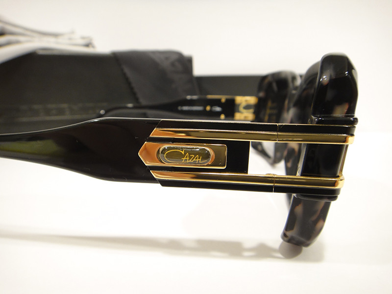 Pre-owned Cazal 623/3 Sunglasses 623 Color 090 Black Marble Gold Authentic In Grey Gradient