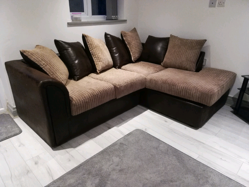 Brown 3 seater L-shaped sofa | in Great Barr, West Midlands | Gumtree