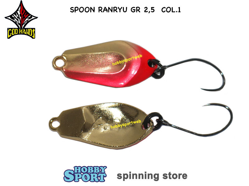 GOD HANDS RANRYU  2,5 GR COL. 1 SALMON PINK GOLD SPOON  AREA TROUT SPINNING