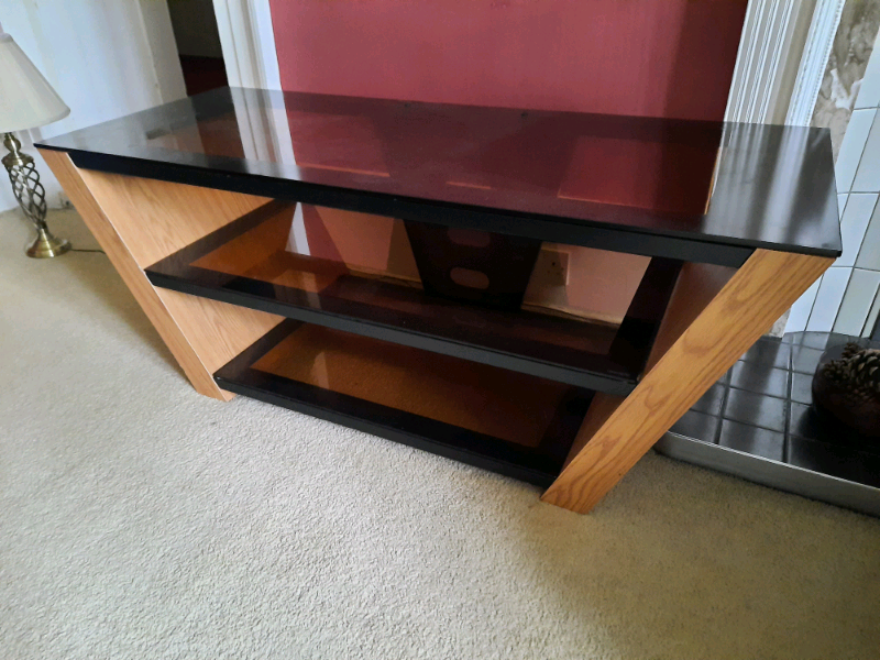 Glass and laminated wood tv stand in Corstorphine 