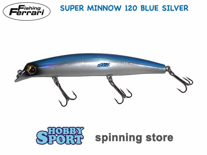 SUPER MINNOW PREDATOR FERRARI 12CM BLUE SILVER 17,8 GR SINKING SPINNING SPIGOLA