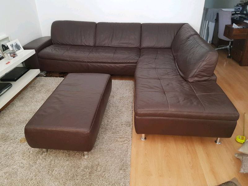 W Schillig Brown Leather Sofa In North London London Gumtree