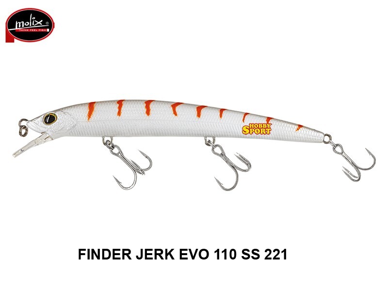 MOLIX FINDER JERK EVO 110 SS  211 WHITE ORANGE  10GR SLOW SINKING 11 CM SPINNING