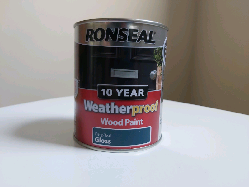 Ronseal Weatherproof Outdoor Wood Paint DEEP Teal Gloss 750ml in