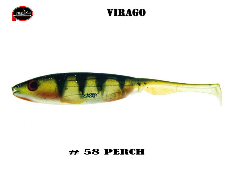 MOLIX  VIRAGO 5" COLORE 58 PERCH ESCA SILICONICA SPINNING BLACK BASS LAGO FIUME