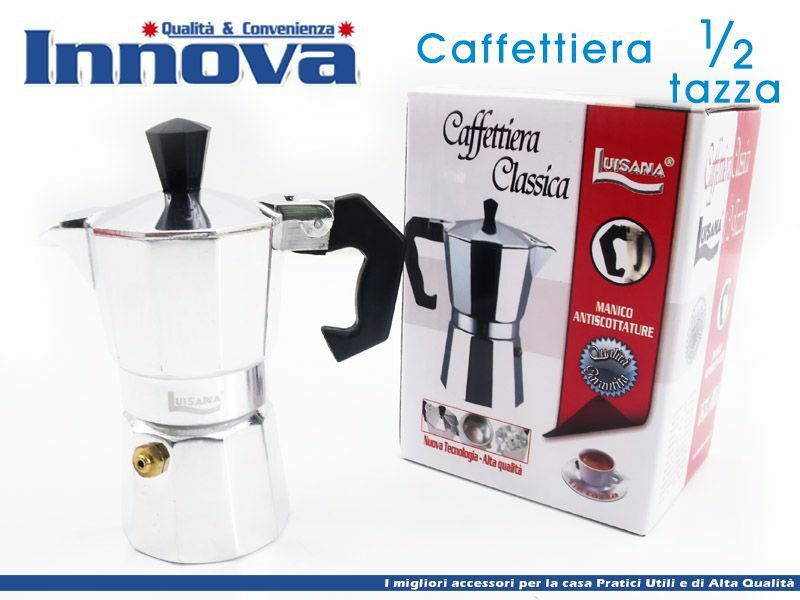 Caffettiera Moka Macchinetta Caffè Espresso Napoletano Misura 1/2 Tazza hmj