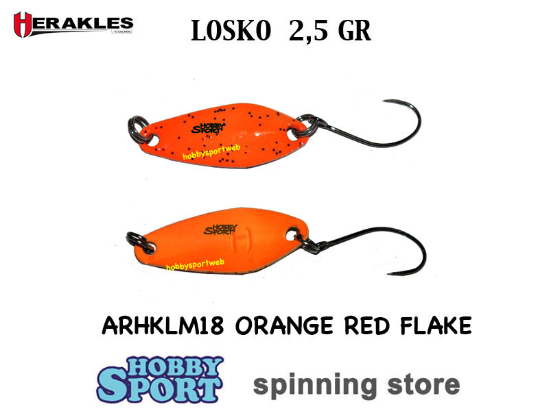 LOSKO SPOON ARHKLM18 ORANGE RED FLK GR 2,5  ONDULANTE HERAKLES AREA TROUT SPIN