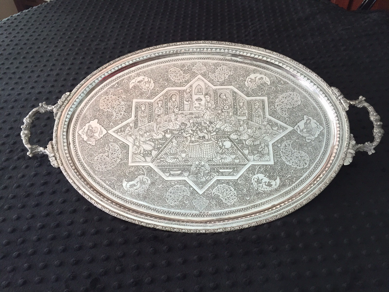 Antique Persian Silver 5-Piece Set Over 4 KILO- GRAMS.By.: RASOUL  PARVARESH  ,