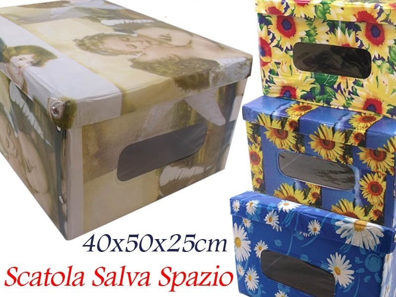 Scatola Contenitore Salva Spazio Cambio Stagione Vestiti Armadio 40x50x25cm moc