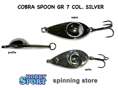 COBRA TROUT SPOON RAPTOR 7 GR  COL. SILVER SPINNING TROTA LAGO FIUME