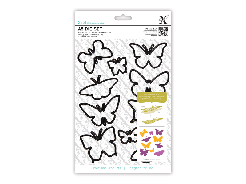 Docrafts Xcut A5 Stanzschablonen Set (10Stk) - Schmetterlinge