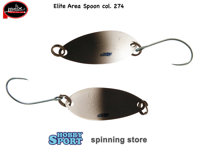 ELITE AREA SPOON MOLIX  COL. 274  MAT BLACK WHITE GR 1,5  ESCA TROTA LAGO FIUME