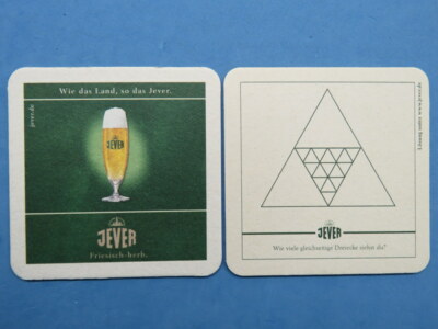 Beer Coaster ~ JEVER Pilsener ~ Jever, Lower Saxony, Germany ~ Triangle Puzzle