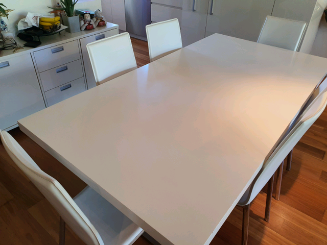 White dining room table and 6 chairs | Dining Tables | Gumtree