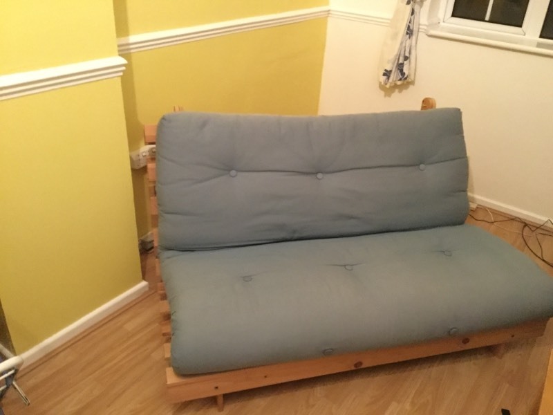 BLUE SOFA BED/ FUTON COUCH FOR SALE BLUE SOFA BED/ FUTON COUCH FOR SALE