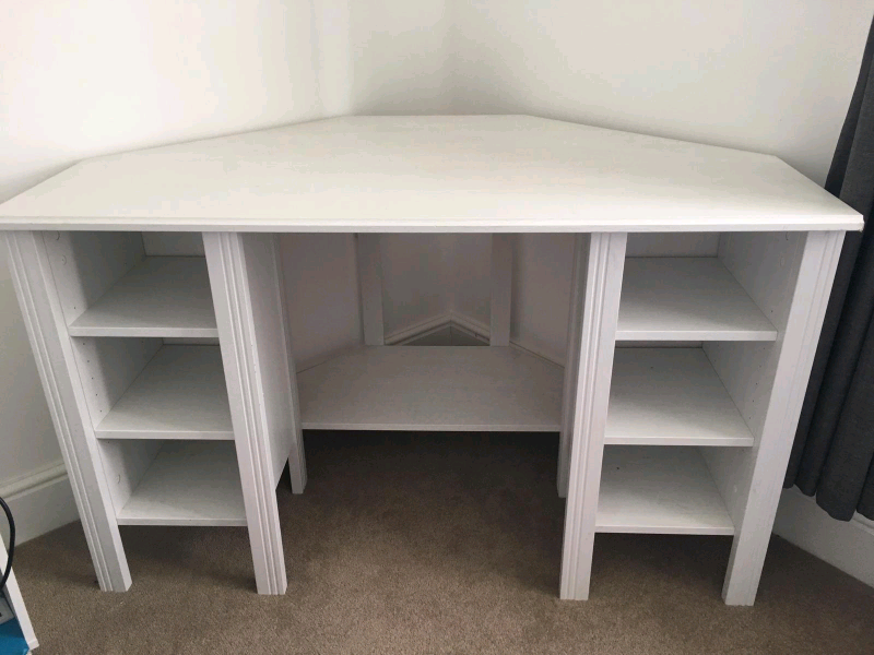 White Wood Ikea Corner Vanity Desk In Leamington Spa