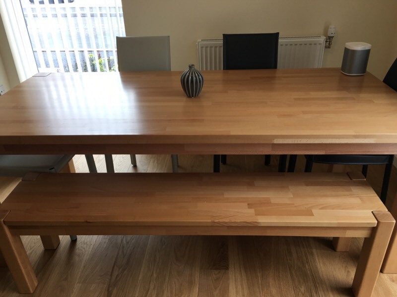 Stylish and modern dining table, bench and chairs for sale | in