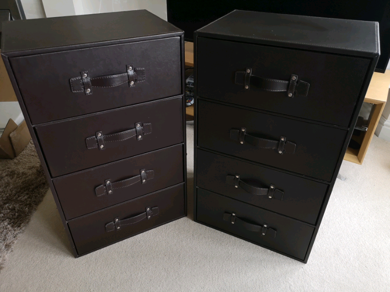 Pair Of Faux Leather Drawer Units In Merthyr Tydfil Gumtree