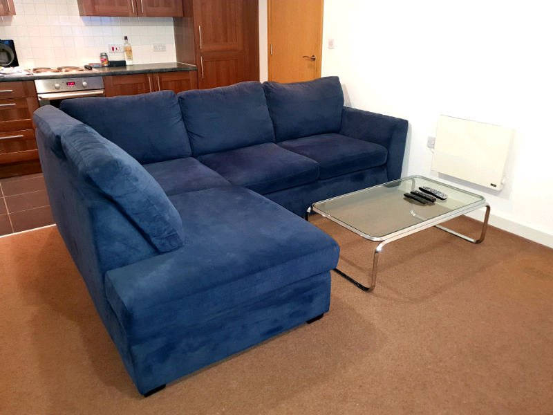 DFS Dark Blue Right Hand Corner Sofa in Sheffield, South Yorkshire