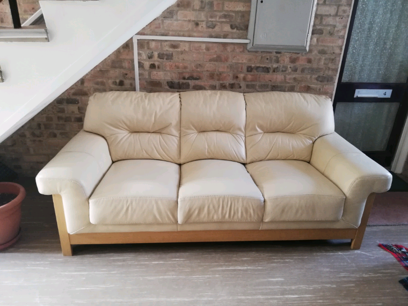DFS cream leather Sofa in York, North Yorkshire Gumtree