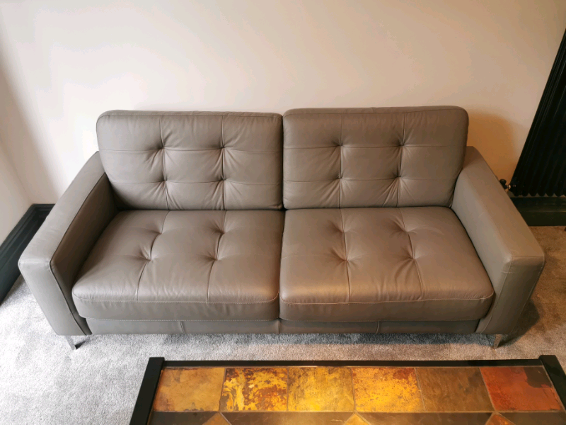 3 seater leather sofa grey in Swansea Gumtree