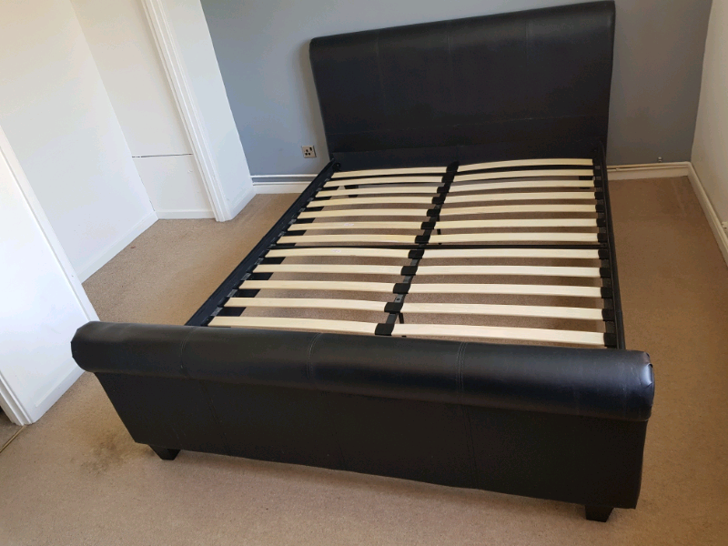 Black Faux Leather King Size Bed Frame in Winchester, Hampshire Gumtree