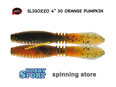 MOLIX SLIGOZZO 4,1/4" COL. 30 PUMPKIN ORANGE SILICONICO x SPINNING BLACK BASS