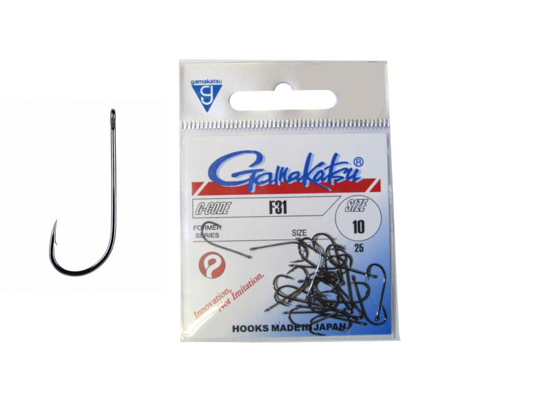 AMI GAMAKATSU SERIE F31 SIZE 10 FLY HOOK COL NERO SURFCASTING E MOSCA CONF 25 PZ