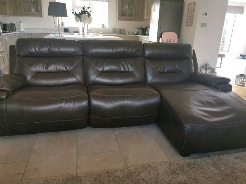 Scs Endurance leather sofa with two recliners in WottonunderEdge, Gloucestershire Gumtree